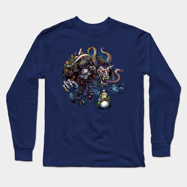 Krampus Long Sleeve T-Shirt by FlylandDesigns